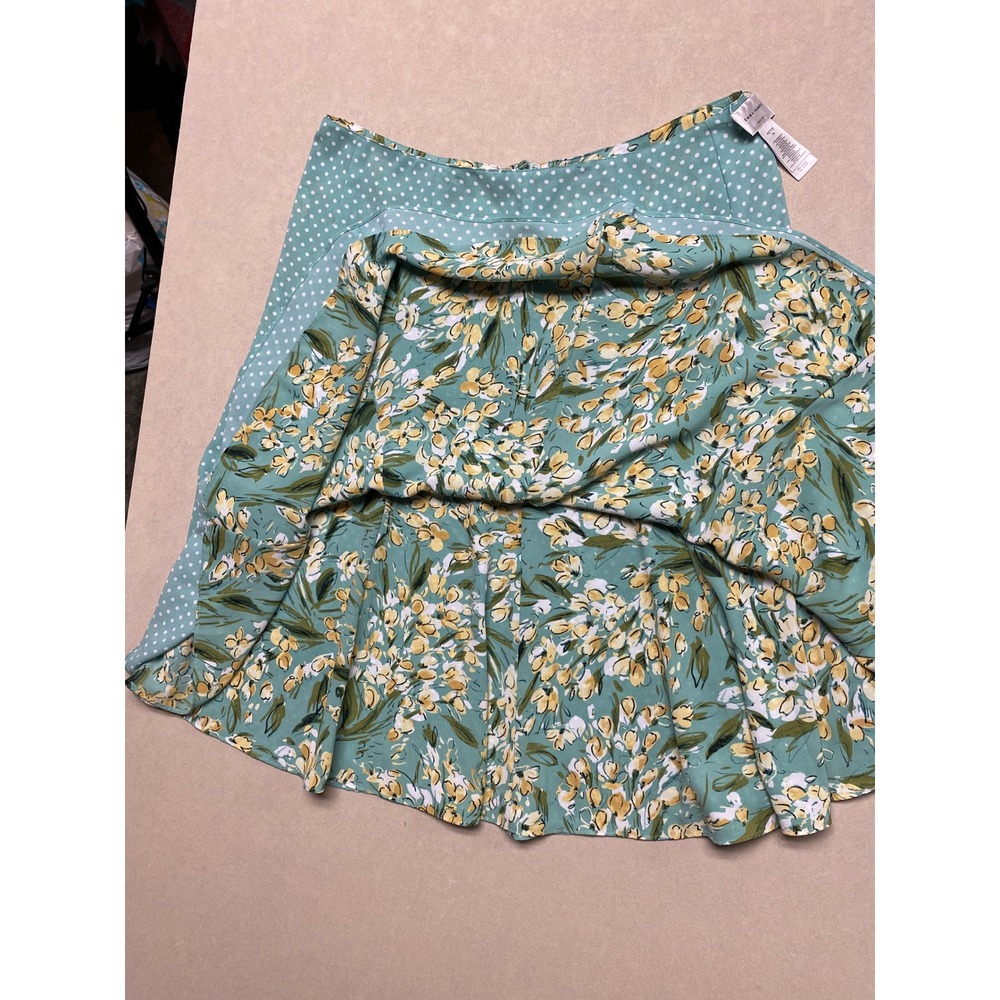 Emma James reversible skirt Petite 14 Floral Polka Dot A-Line Skirt Mint Green